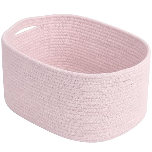 ECDYQXVU 15x10x9 Inch Woven Cotton Rope Storage Basket, 1 Pack