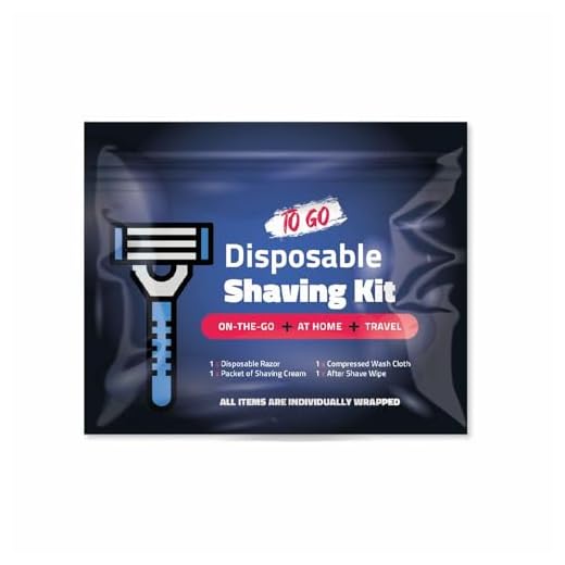Kit de barbear compacto descartável (pacote com 10) - com navalha, creme de barbear, toalha de banho e lenço pós-barba - Essenciais de cuidados para viagem - Kit de barbear pessoal perfeito ou