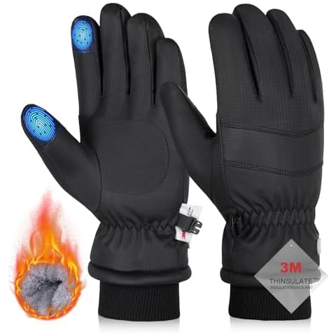 Sukeen -10°F Winter Gloves Men Women 3M Thinsulate Thermal Gloves Touchscreen Water-Resistant Snow Ski Glove for Cold Weather Cover