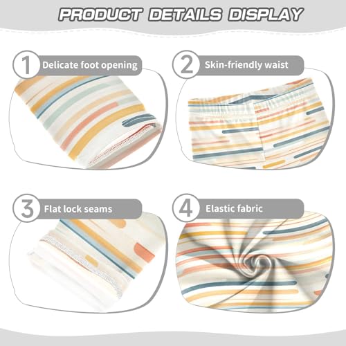 KLL Horizontal Stripes Girls Active Leggings Fashion High Waisted Athleisure Pants Gym3