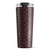 Meoky 24 oz Travel Coffee Mug with Leak-proof Lid, Stainless Steel Insulated Coffee Tumbler, Keeps Hot for 8 Hours or Cold for 24 Hours, Fits in Car Cup Holder (Heart)
