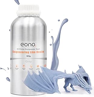 Amazon Brand -Eono ABS-Like 3D Printer Resin Upgrade Engineering Like Resin, LCD UV-Curing Resin 405nm Rapid Photopolymer Resin for LCD 3D Printer (500G, Grey-1)