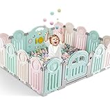 L.HPT Kids Childrens Christmas Toys Gift Faltbar Laufstall Kinder Kleinkind Aktivitätszentrum Sicherheit Spielplatz Baby laufgitter Zaun Spielplatz Fallschutz Baby-Tor Zuhause drinnen draußen