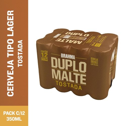 Pack de Brahma Duplo Malte Tostada Sleek 350Mml ,12 Unidades