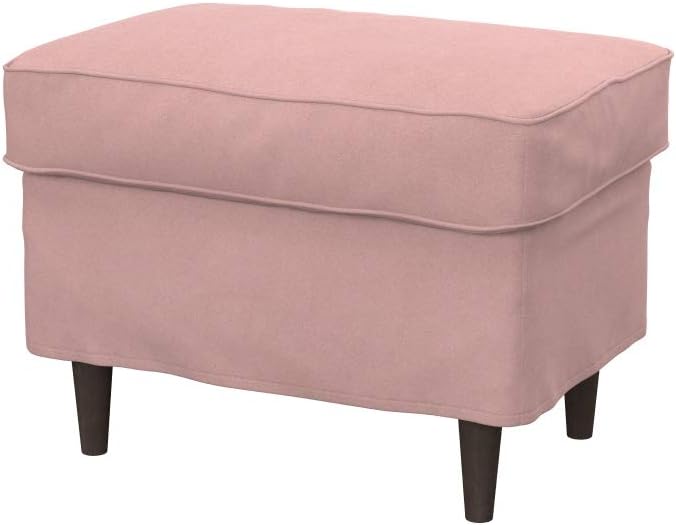 Soferia Replacement Compatible Cover for Strandmon Footstool, Fabric Majestic Velvet Blush Pink