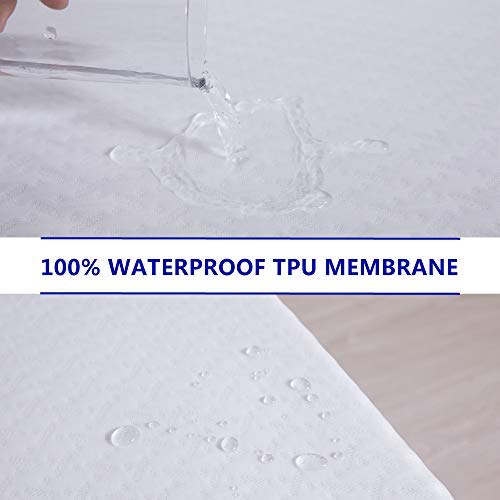 California King Bed Size Waterproof Mattress Protector, Cooling Fitted Mattress Pad Cover, Up To 18'' Deep Pocket, With Breathable 3D Air Fabric #TOP3