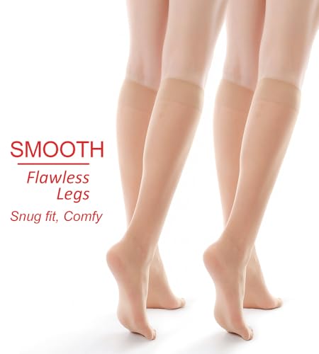 G&Y 12 Pairs Women's Sheer Knee High - 15D Nylon Stockings with Reinforced Toe4