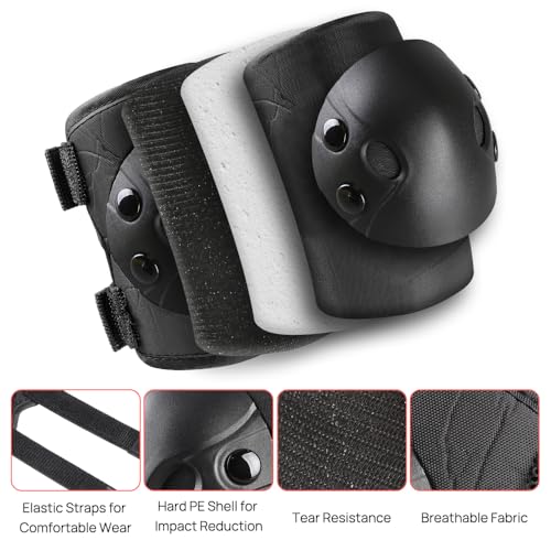image for JBM Kids Bike Helmet with Kids Knee Pads and Elbow Pads Set - Adjustab