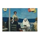 KIPNG Edward Hopper Soir Bleu Clown Painting Vintage Wall Decoration Famous Oil Paintings for Living Room Classic Artwork Pictures Home Decor Unframe-style24x36inch(60x90cm)