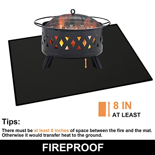Aibob Under Grill Mat, 40 X 65 In Fire Pit Mats Protects Decks And Patios, Fireproof Grill Pad For Outdoor Grill, Durable And Portable #TOP3