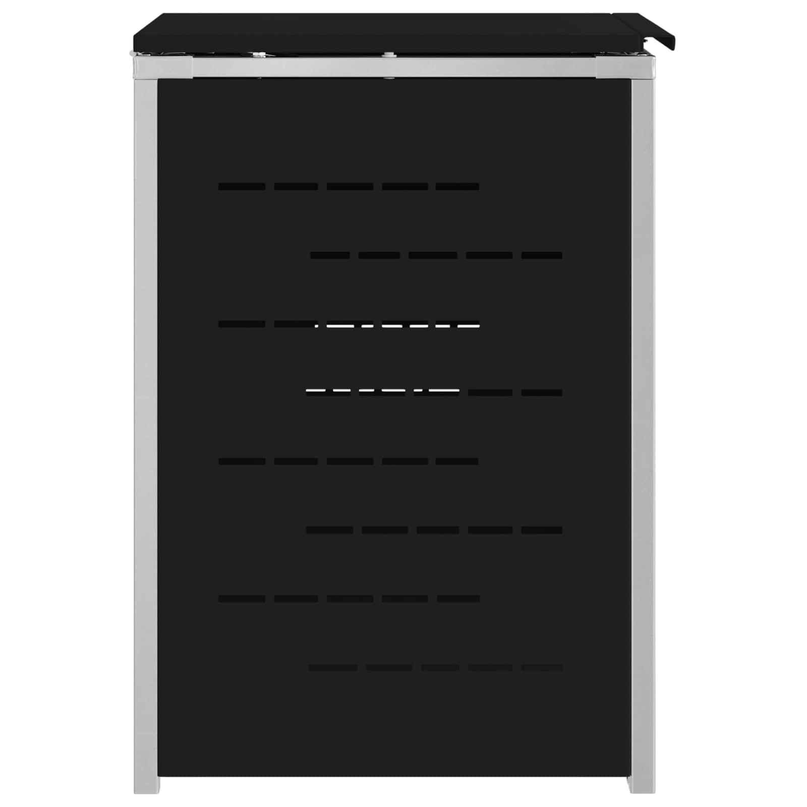 Mülltonnenbox 240L Schwarz Erweiterbar | Soft-Close Deckel, Magnetverschluss, Lüftungspanels, Kabelverbindung für Außenbereich