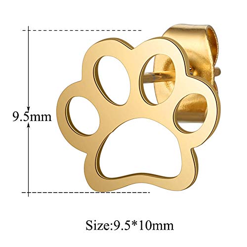 Stainless Steel Dog Puppy Paw Pet Wedding Statement Cocktail Party Holiday Vacation Stud Earrings2