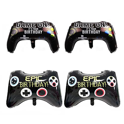 Video Game Party Balloons, 4PCS 25.5 x 14.5 inch Video Game Controller Mylar Balloons for