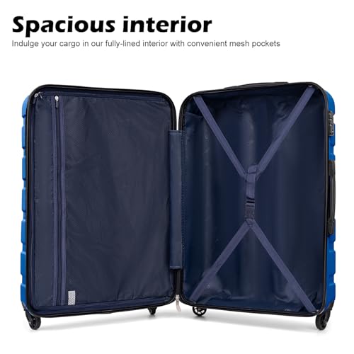 Image of Coolife 3-Piece Lightweight Hardside Spinner Luggage Set with TSA Lock | 360 Spinner Wheels;YKK Zippers;Space-Saving Nested Design;Ergonomic Telescoping Handle