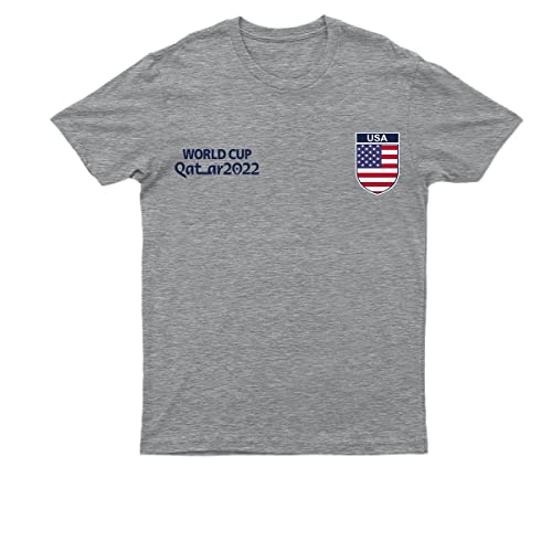 Image of USA Football T-Shirt Team Badge World Cup 2022 Family Matching T Shirt Tee #WC Sport Grey (RS) 10