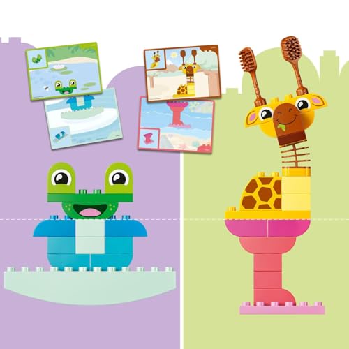 LEGO Duplo Jeu de Construction d’Animaux - Jouet Éducatif sur Le Tri des Couleurs pour Tout-Petit - Set Montessori avec Figurines & Cartes - Cadeau d'anniversaire pour Fille ou Garçon dès 3 Ans 10472