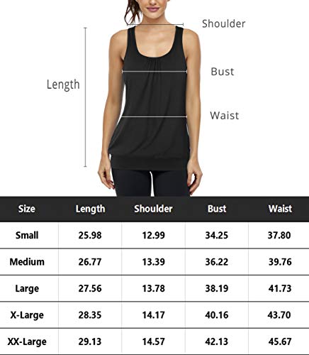 Miusey Built In Bra Tank Tops For Women, Ladies Round Neck Basic Racerback Camisole Workout Yoga Tanks Top Summer Sleeveless Tennis Shirts Loose Athletic Clothes Purple Medium #TOP4