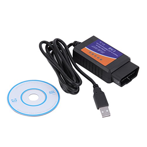 LESHP sistema a 64 bit Cavo USB OBD2 ELM327 auto diagnostica Scanner supporto software