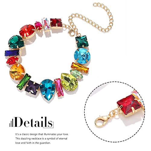 Jeairts Rhinestone Choker Necklace Sparkly Crystal Choker Statement Prom Necklaces For Women And Girls (2-Colorful) #TOP5
