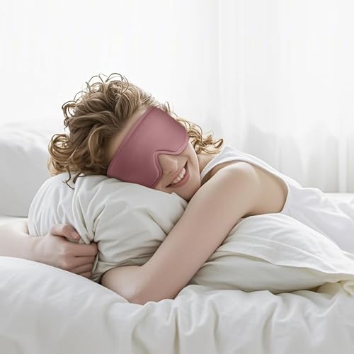 Image of Tobfit Blackout Sleep Mask for Women Men Zero Eye Pressure Eye Mask, Lycra Fabric 3D Ergonomic Design Eye Movement and Eyelash Friendly, Ultra Comfortable Blindfold for Sleeping Pink