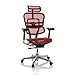 Produktbild hjh OFFICE Bürostuhl ERGOHUMAN I Netz ergonomischer Bürosessel mit Flexibler Lordosenstütze, Rot, 652280