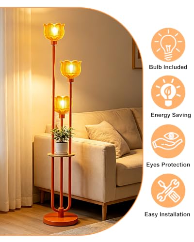 Image of Lightdot Globe Floor Lamp with LED Bulbs Included, Dimmable Floor Lamps,Unique Modern Standing Tall Lamp for Bedroom Living Room /Sofa Beside /Corner Decor-Gold