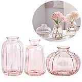 articulos decoracion hogar vintage 🌼【Artesanía Exquisita】Hecho de material de vidrio artesanal de alta calidad, cada jarrón está soplado individualmente y acabado a mano por artesanos expertos. La boca del jarrón está pulida y lisa, mientras que el fondo está engrosado para que sea duradero, resistente y no frágil.