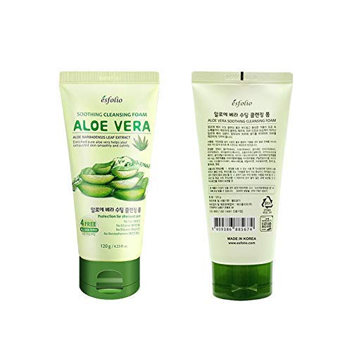 Esfolio Aloe Vera Face Washing Cream Water Moist And Deep Cleansing Foam Cleansing, 120g