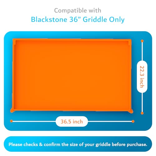 Image of TUDIA 36 inch Silicone Griddle Mat for Blackstone 36 Inch Grill - Heavy Duty Rust-Resistant Food-Grade Surface & Full Edge Protection - Griddle Cover Compatible with Blackstone Omnivore (Orange, Update)