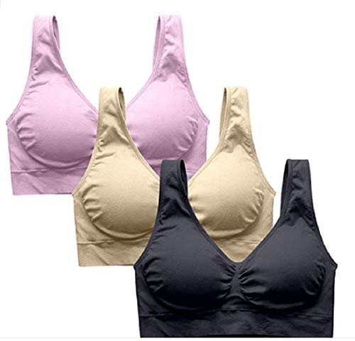 Soutien-gorge de sport sans couture noir beige rose grande taille 3XL