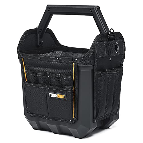 ToughBuilt - 12 In Tool Tote w/Waterproof Base - Riveted Pocket Panels - 3 Tool Dividers, Quick Release Handle - (TB-CT-82-12)