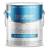 Colourfairy Straßenmarkierungsfarbe weiss im 2,5 Liter Gebinde Straßenmarkierung Straßen markieren