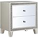 Bowery Hill Modern Nightstand in Mirrored & Champagne Finish