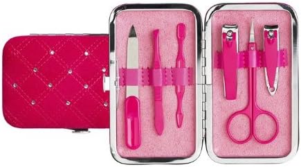 Pink 6-Piece Manicure Set with Crystals