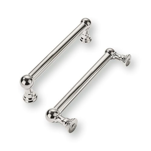 khtumeware 2 Pack 3-3/4 Inch Hole Center Polished Nickel Cabinet Pulls Heavy Duty Solid Cabinet Handles cabinets Dressers Kitchens Handles Bathroom cabinets