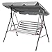 Coprisedile da Giardino per Dondolo, per Sedia a Dondolo da Giardino, Coprisedili per Altalena da Giardino, Copertura per Sedia, 2 e 3 Posti Strisce Orizzontali Grigio 115 * 48 * 48cm immagine