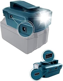 URUN Battery Adapter for Makita 18V ADP05 with LED Work Light & USB Port & DC Port&TYP-C Port, Power Source Charger for Makita 14.4V -18V Lithium Battery (Tool ONLY)
