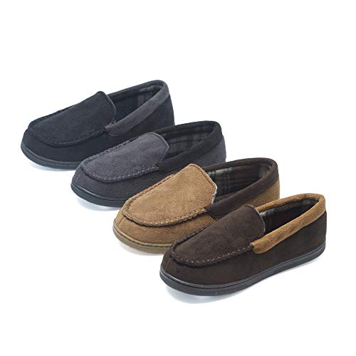 Hanes Boys Moccasin House Shoe With Indoor Outdoor Memory Foam Sole Fresh Iq Odor Protection Slipper, Tan Microsuede, Large Little Kid Us #TOP1