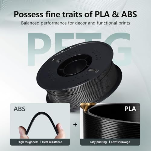 Image of RepRapper Black PETG Filament 1.75mm, 6 x 1KG Pack for FDM 3D Printers