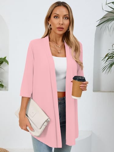Image of Women's Lightweight Open Front Cardigans Casual Soft Drape Spring Summer Fall Cardigan S-3XL