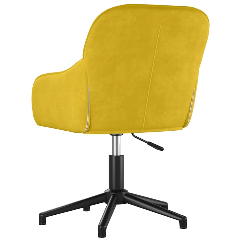 Silla de oficina giratoria de terciopelo amarillo con reposabrazos y respaldo, altura regulable, silla de escritorio ergonómica, silla giratoria para oficina en casa, silla de trabajo con