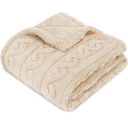 Image of HOMRITAR Baby Blanket for Boys or Girls 3D Fluffy Fuzzy Toddler Blanket Soft Warm Cozy Flannel Fleece Warm Blanket, Infant or Newborn Receiving Blanket 330GSM (30 x 40 Inch,Beige)