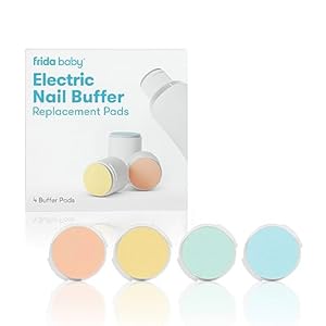 Frida Baby Electric Nail Buffer Replacement Pads | Safe + Easy Grooming, Trimming, and Nail Filing for Newborn, Toddler, or Children’s Fingernails and toenails, 4 Buffer Pads