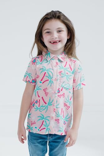 Barbie Girls Hawaiian Button Down Shirt Toddler to Big Kid Sizes (2T - 18-20)4