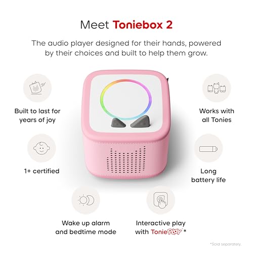 Image of Toniebox 2 Audio Player Starter Set for Kids 1+ with Playtime Puppy - Cloud Pink