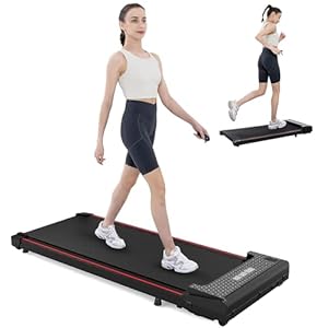 CITYSPORTS Compacte draagbare elektrische loopband, platte loopband voor onder het bureau, 1-6KM/H, LED-display en afstandsbediening, energiezuinig en geluidsarm, ruimtebesparend, geschikt voor thuis en kantoor