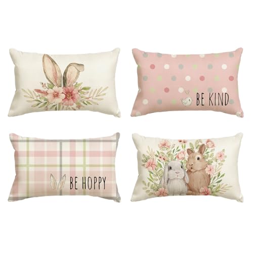 Housses de coussin lapin de Pâques de format rectangulaire pour décoration de fête