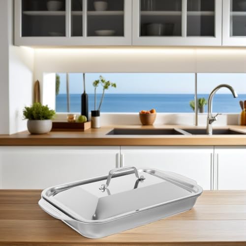 Bandeja para asar pescado en casa con diseño rectangular hondo 8