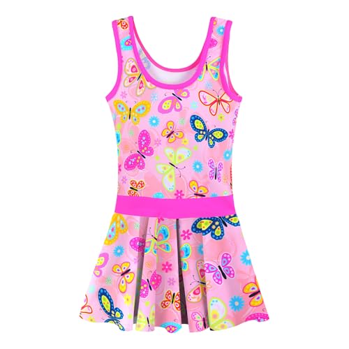 Image of BAOHULU Toddler Girls Swimsuit One Piece Cute Floral Dress Swimwear 3-8 Years