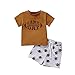 CHAUKAREAUL Toddler Baby Boy Girl Football Season Outfit Short Sleeve Shirts Top Rugby Shorts Casual Outfit Summer Clothes